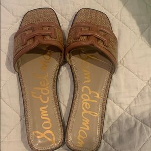 Sam Edelman Tan Woven Slide Sandals